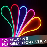 12345m round led flexible strip light dc 12v smd 2835 led neon flex tube outdoor waterproof rope string lamp 12wm