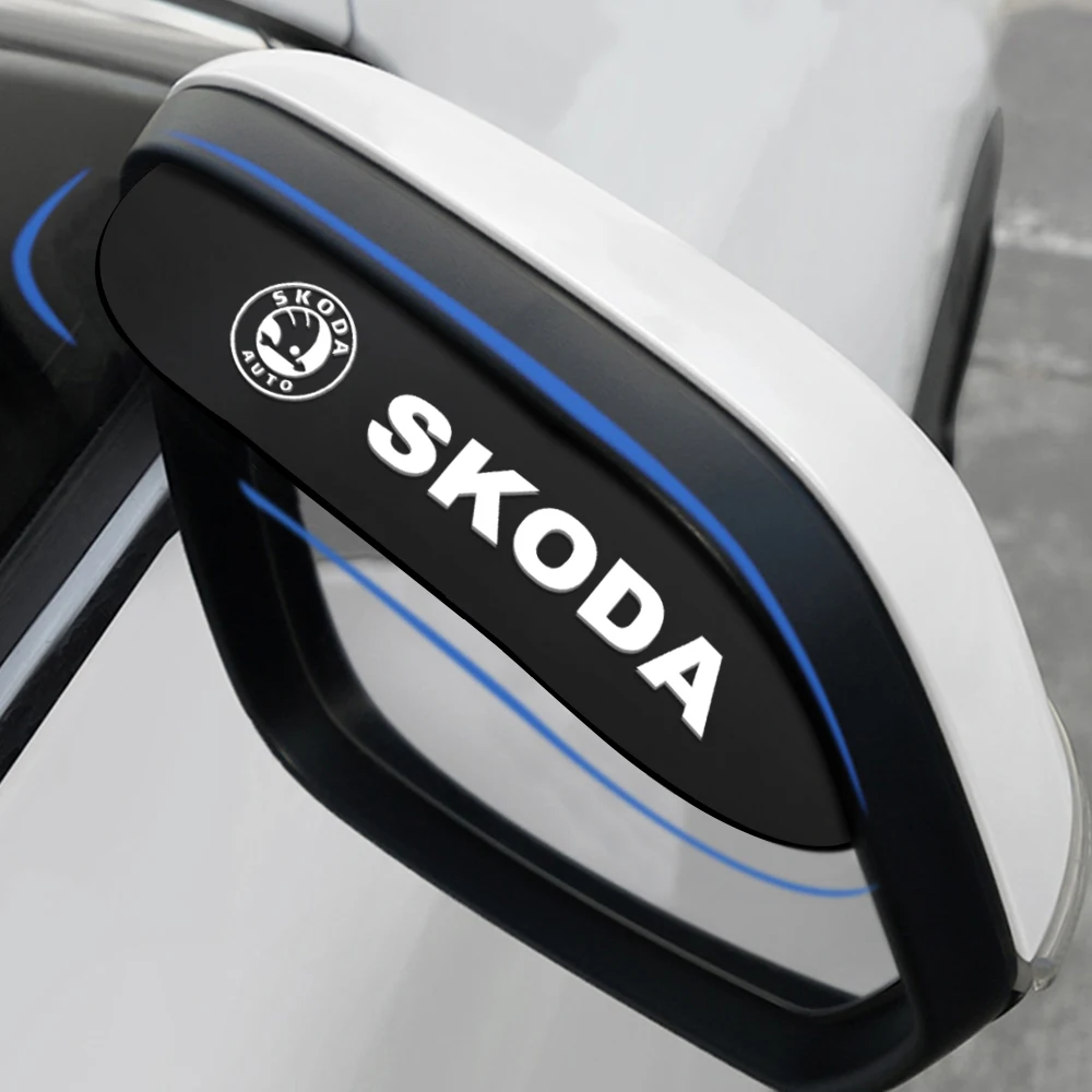 

2PCS Car Styling Rearview Mirror Rain Blade Rubber Eyebrow Water Rainproof Cover For Skoda Octavia A7 RS Fabia Rapid Yeti Kodiaq