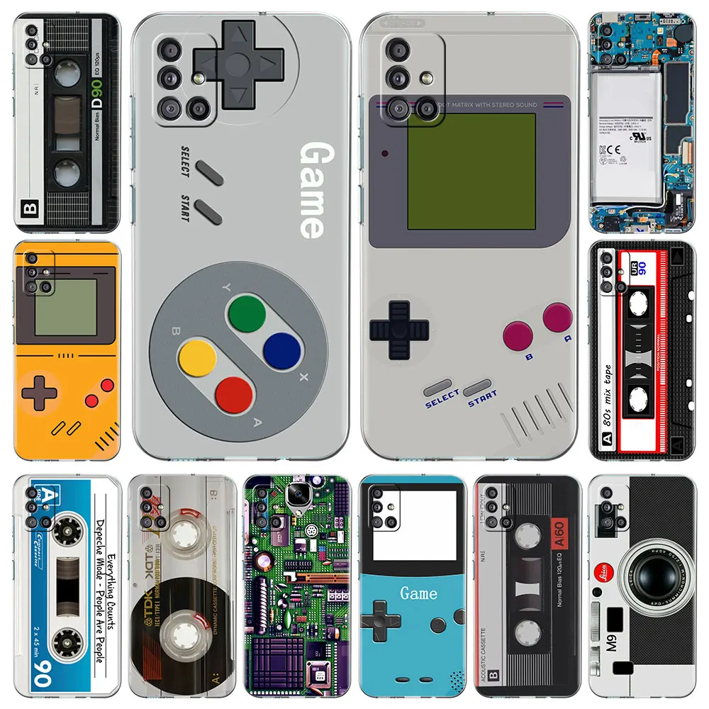 

Stylish Smartphone Case for Samsung Galaxy A51 A71 A21s A31 A12 A72 A32 Transparent Soft Cover A52 5G A11 Funda Cassette Music
