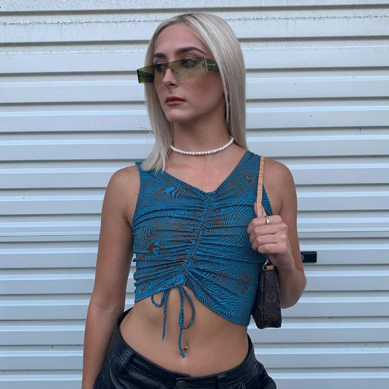 

Summer new temperament commuter pure color printing is a dewy umbilical cultivate one's morality female T-shirt women sexy tops