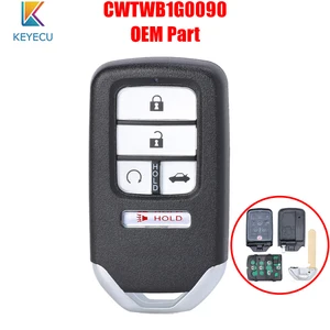 keyecu cwtwb1g0090 oem part keyless prox smart remote car key fob 5 buttons 433mhz 4a chip for honda accord 2018 2019 2020 free global shipping