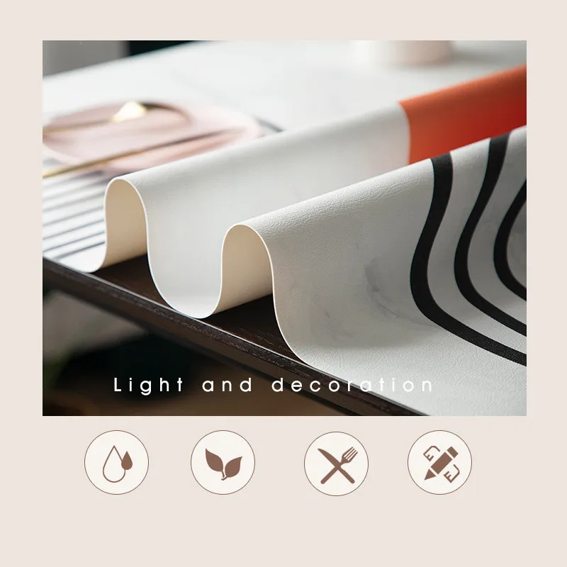 Скатерть из ПУ кожи в стиле пэчворк водонепроницаемая и маслостойкая