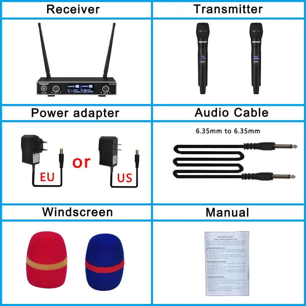 Freeboss FB U35 двухсторонняя UHF фиксированная частота караоке вечевечерние НКА