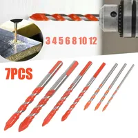 7pcs Multifunctional Triangle Drill Bits For Ceramic Tile Concrete Glass Marble 3/4/5/6/8/10/12mm Power Tools Accessories
