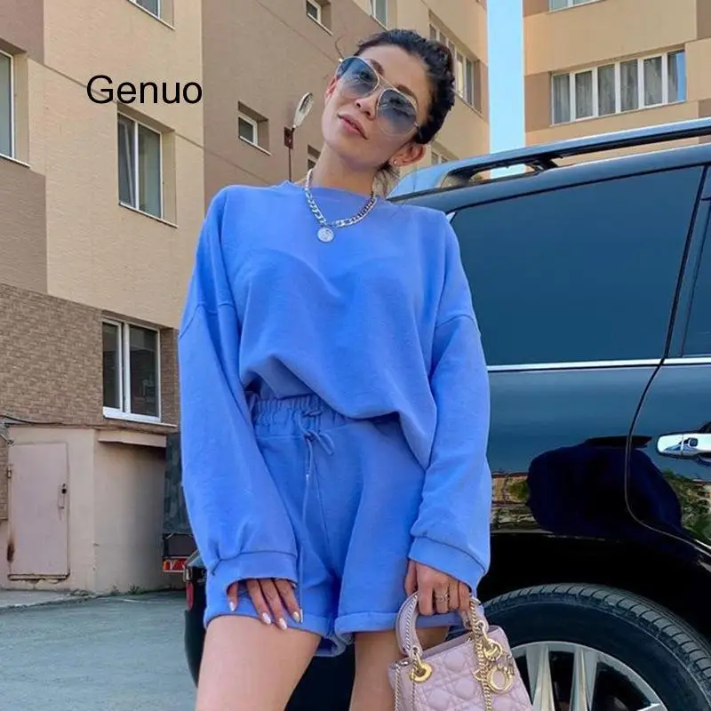 Повседневный женский спортивный костюм комплект из двух предметов спортивная