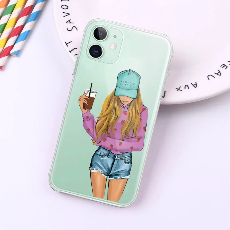 Модный дизайнерский мягкий чехол для телефона из ТПУ девушек Iphone X XS XR Max 11 Pro Meizu M3S