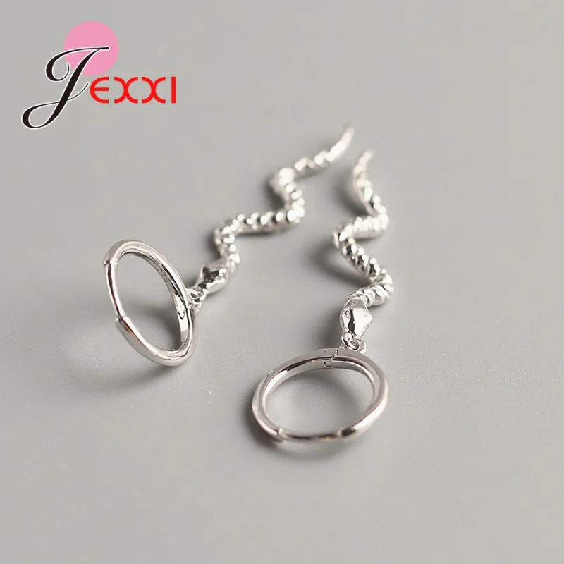 

Novel Design Snake Shape Hoop Earrings For Women Round Ear Hoops Real 925 Sterling Silver Fashion Jewelry Accessory Bijoux