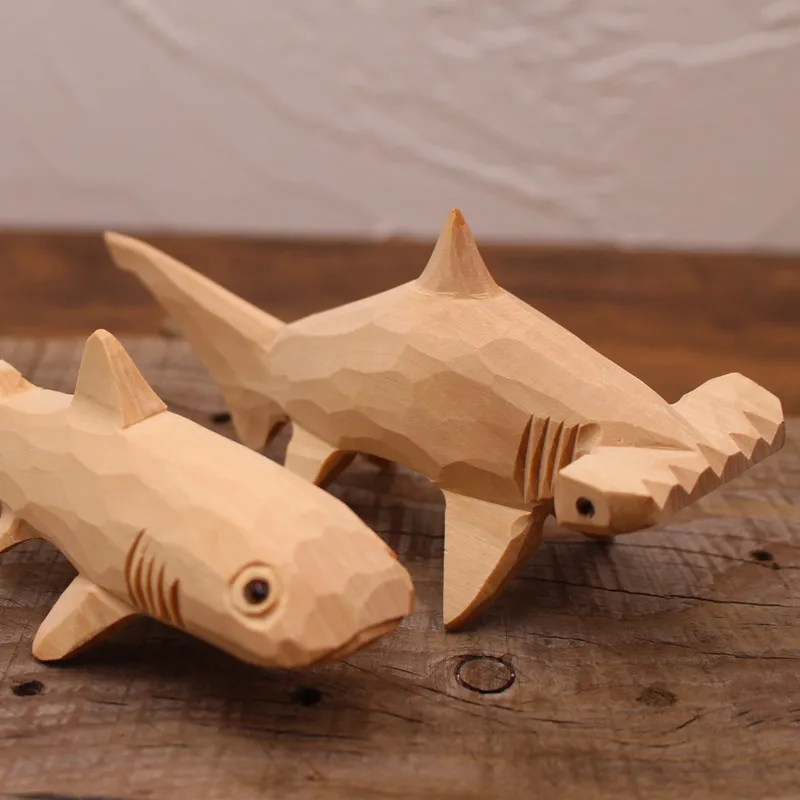 Модель акулы ручная работа деревянное украшение для дома Кит Акула украшения