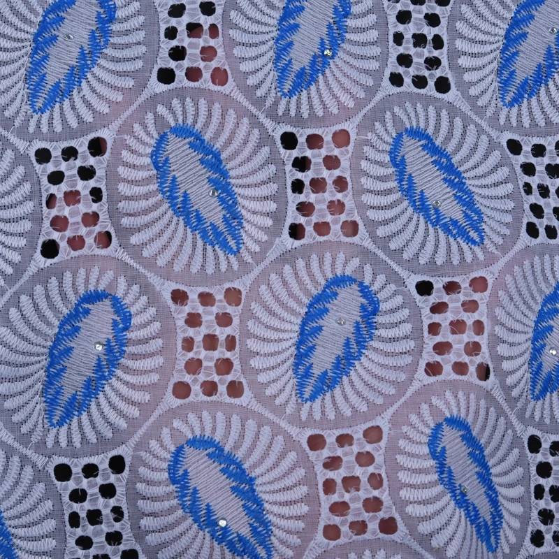 Новейшая мягкая кружевная ткань из 100% хлопка швейцарская вуаль кружева