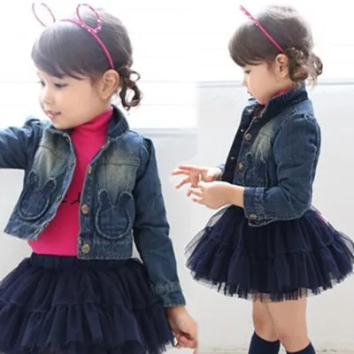 

Girls Denim Jacket Rabbit Kids Spring Coat Turn-down Collar Jeans Coats Baby Girl Coat Kids Clothes Girl Spring Jacket Girls