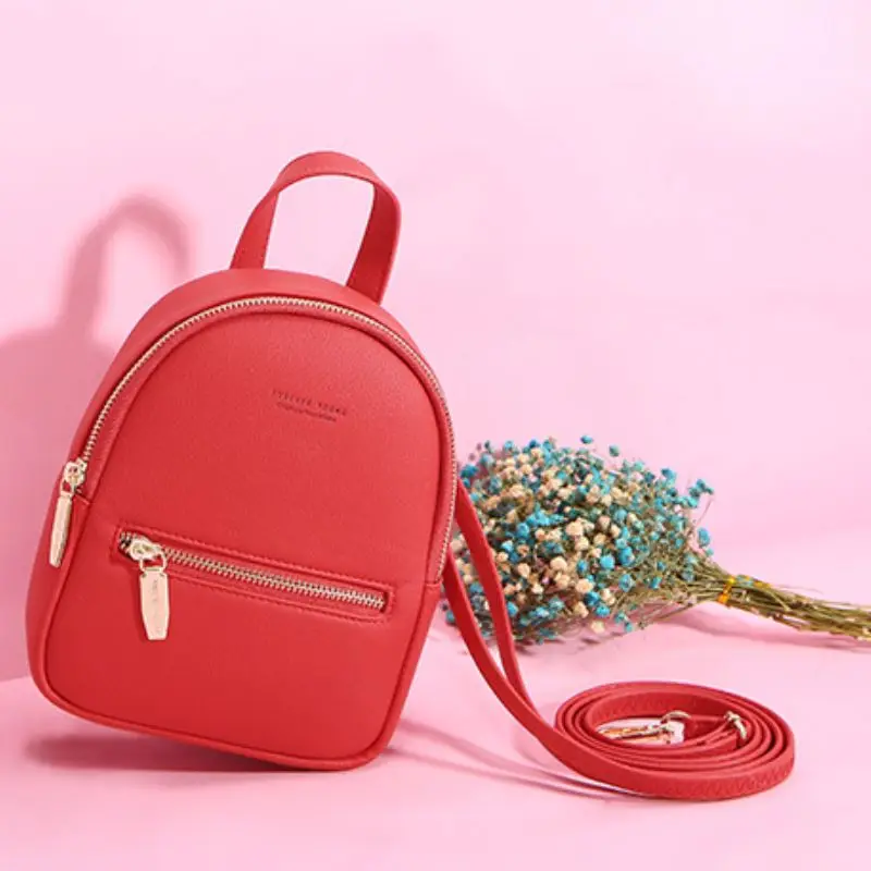 

Coolcept Fashion Women Backpacks Pu Leather Zipper Designer Women Shoulder Bag Casual Popular Phone Bag Female Dailag Casual Bag