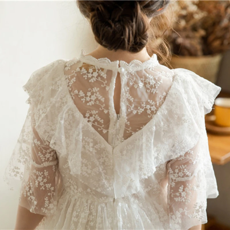 

3 To 14 Years, Girls Lace Dress 2021 New Kids Clothes Teen Midi Dress Cotton Lining Wedding Party Children Summer Dress,#6093