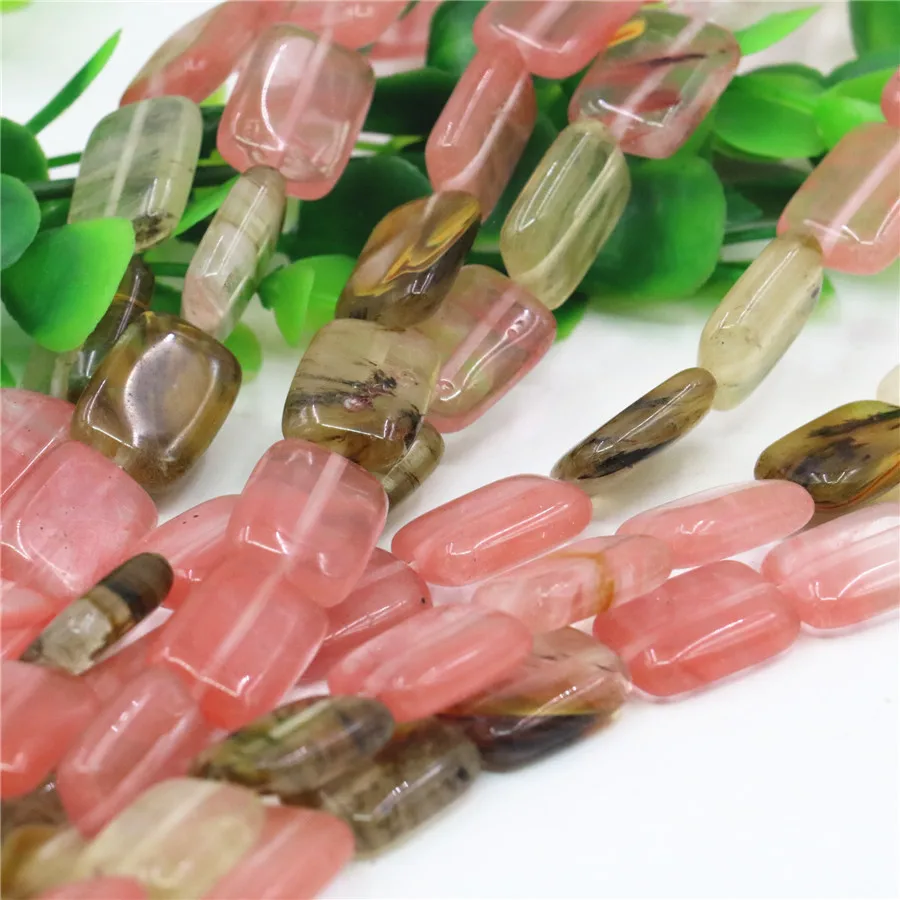 Newl Free Shipping Multicolor Watermelon Tourmaline Stone 13x18mm Rectangle Loose Beads Diy Jewelry Making 15inch B493 | Украшения и