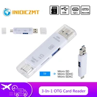 inioiczmt type c micro usb 3 in 1 otg card reader high speed universal otg tfusb for micro sd tf otg cardreader connectors