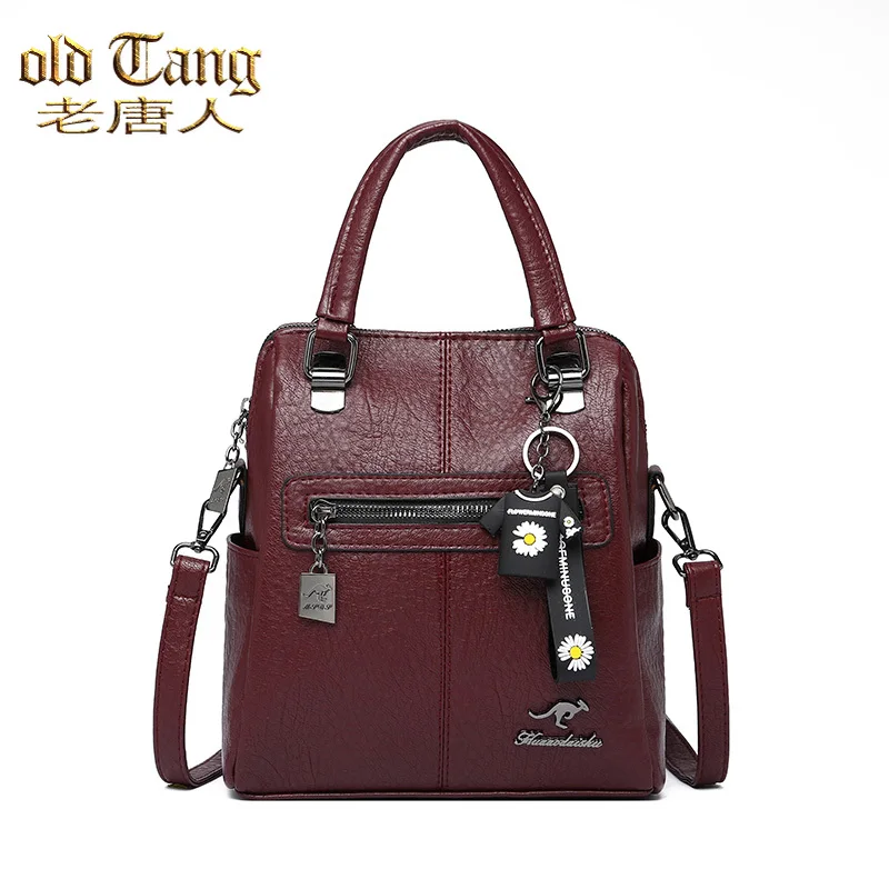 

Retro High Quality Casual Backpacks for Women 2021 Luxury Women's Handbag Designer Ladies Pu Leather Zipper Shoulder Bag