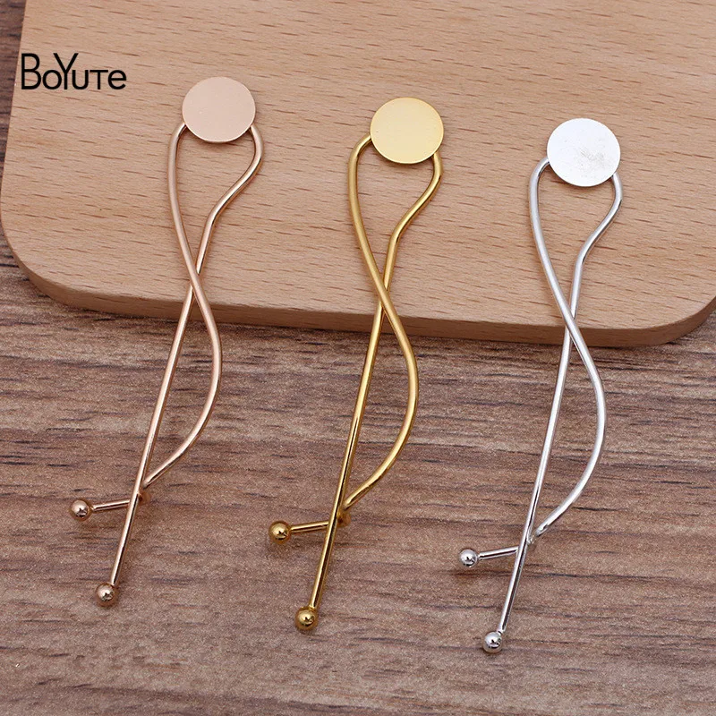 

Металлическая витая шпилька BoYuTe (50 шт./лот) для сварки, 10 мм, плоская основа, «сделай сам», аксессуары для волос, материалы, оптовая продажа