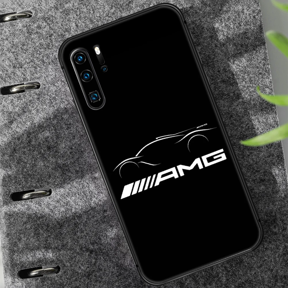 

Mercedes Benz Amges Car Phone Case For Huawei P Mate 10 20 30 40 Lite Pro smart Z 2019 nova 5t black Cover 3D Bumper Painting