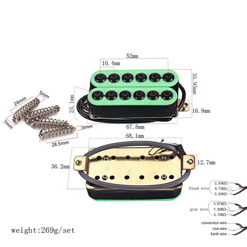Керамические магниты зеленый двойной пикап для Gibson Les Paul / SG электрическая гитара