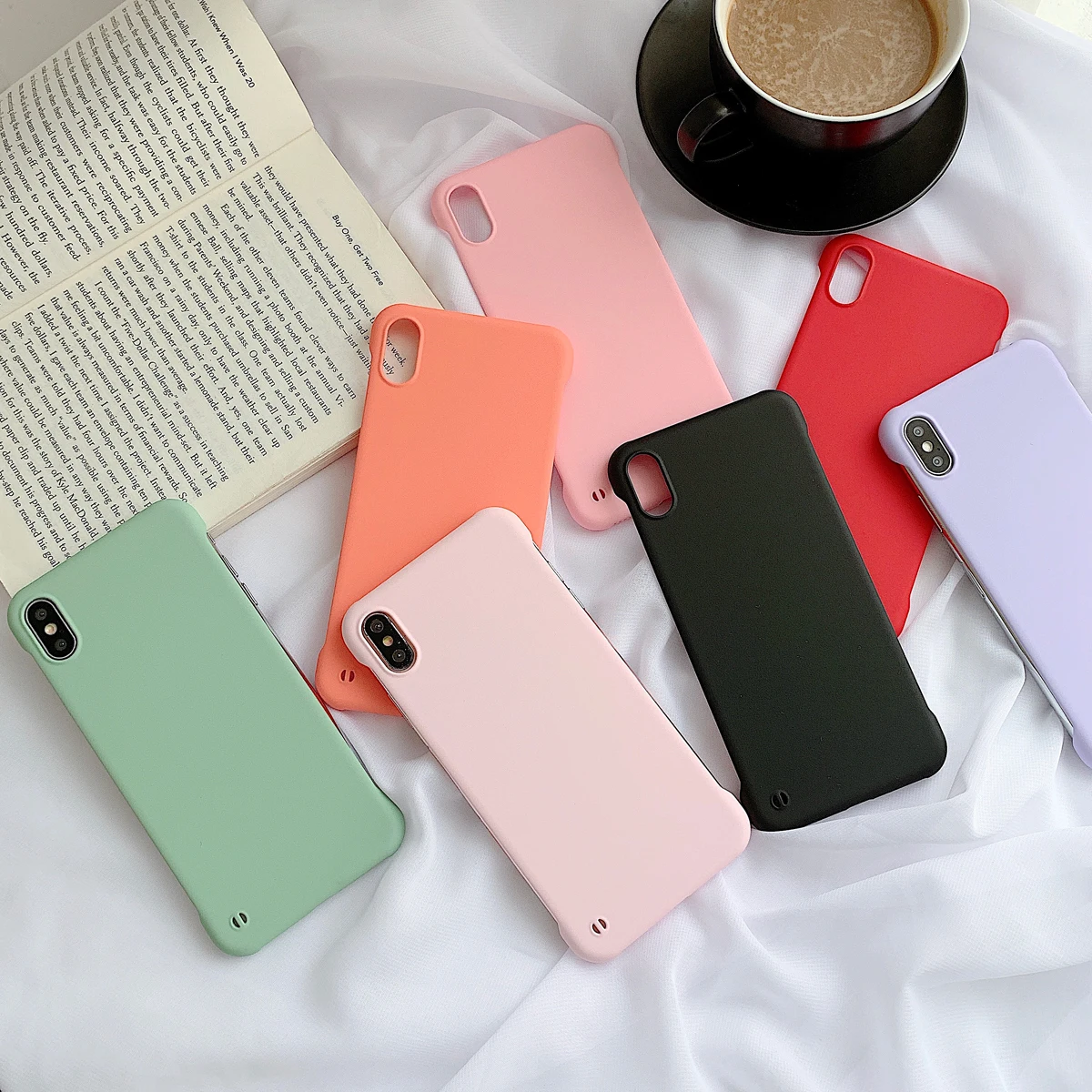 Frameless New Fashion Business Plain Case For iphone 6 6S 7 8 Plus X XR XS Max Lovely Cover Ip 6plus 7plus 8plus XsMax Hard | Мобильные