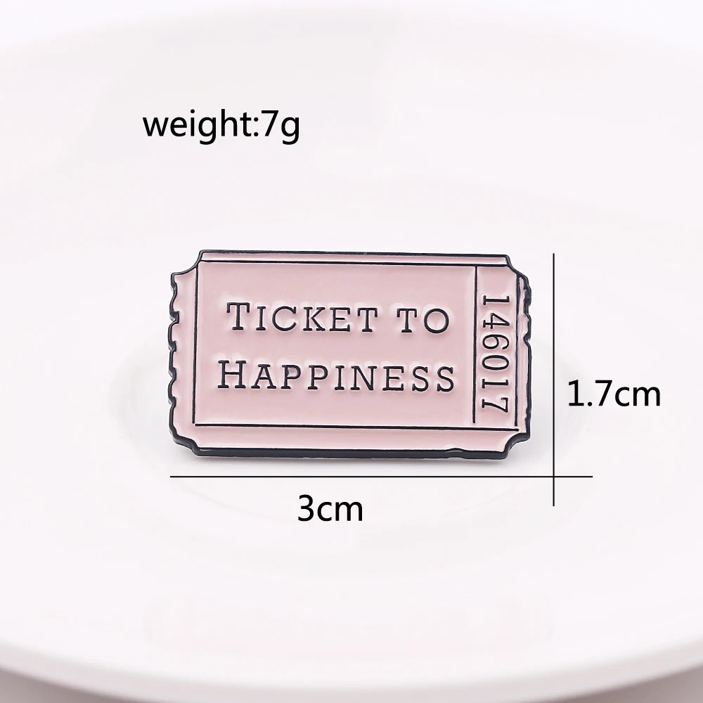 Квитанция на счастье в любом месте эмалированные булавки счастливый Шарм значки