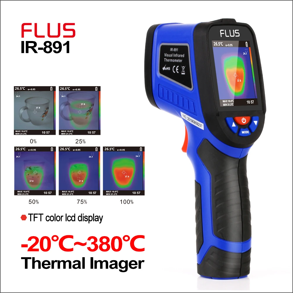 Портативный инфракрасный термометр FLUS цифровой портативный измеритель