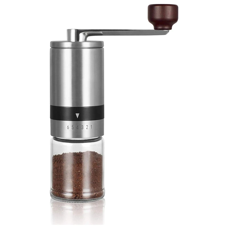2021 Home Tragbare Manuelle Kaffeemühle-Hand Kaffee Mühle mit Keramik Grate 6 Einstellbare Einstellungen-Tragbare Handkurbel werkzeuge