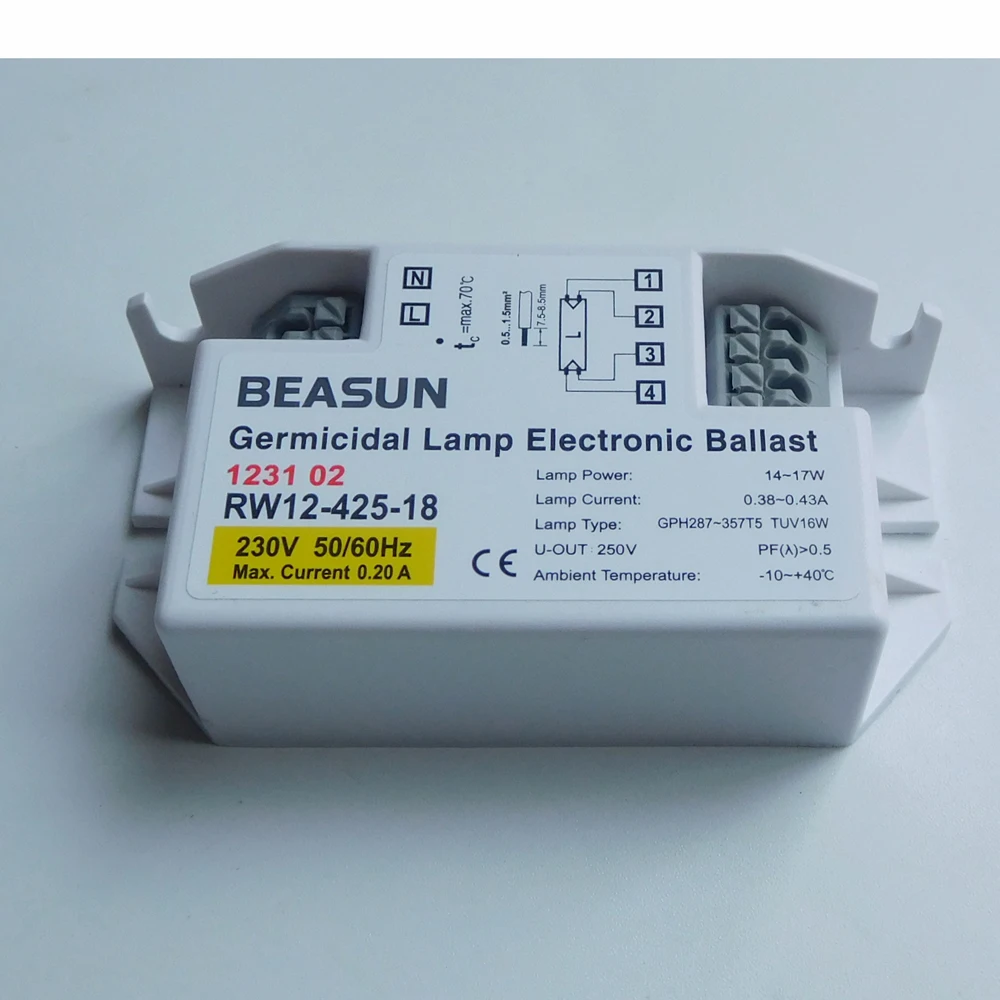 RW12 425 18 гермицидная лампа Электронный балласт 230V 15 Вт для лампы GPH212 357T5 50000 ч Время