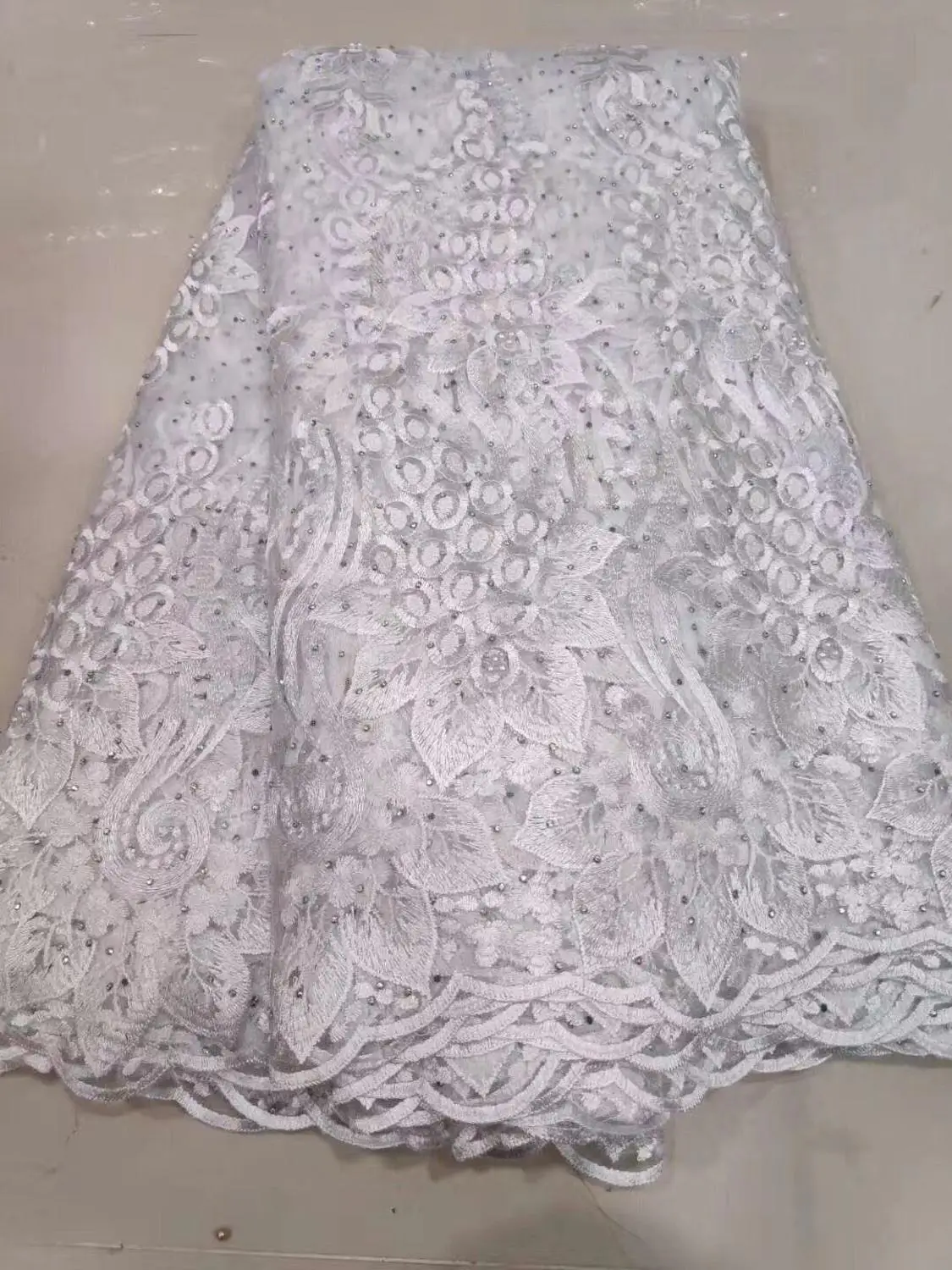 Белая африканская кружевная ткань ткани с вышивкой французским кружевом 2019
