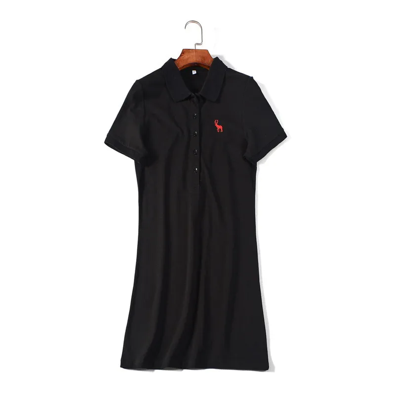 Хорошее качество 100% хлопок платье поло для женщин короткий рукав лето 2020
