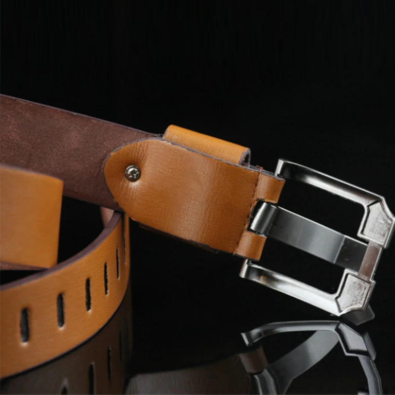 

New Luxury Leather Belt Men's Alloy Buckle Belt Fashion Retro Waist Soft PU Leather Designer Belt