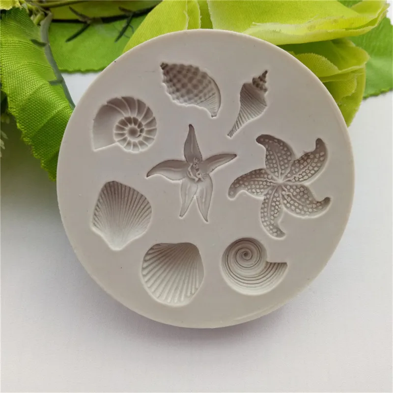 

Birthday Wedding Cake Mold DIY Ocean Biological Conch Sea Shells Chocolate Cake Silicone Mold Kitchen Liquid Cake Tools Hot