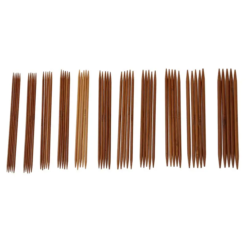 

HOT 5 Sets of 11 Sizes 5'' (13cm) Double Pointed Carbonized Bamboo Knitting Kits Needles Set (2.0mm - 5.0mm)