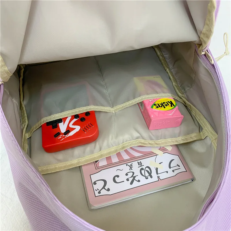 

DCIMOR Fashion Waterproof Nylon Women Backpack Female Solid Color Back Bag Preppy Schoolbag for Teenage Girl's College Mochila