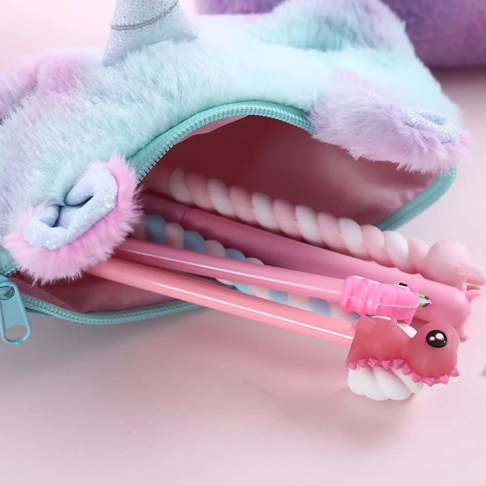 Плюшевый чехол карандаш с единорогом estojo escolar Kawaii trousse scolaire stylo пенал|Пеналы| |
