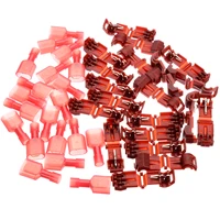 40pcs red wire cable connectors t taps male insulated quick splice lock wire terminals connectors set 22 18awg 0 5 1 5mm2