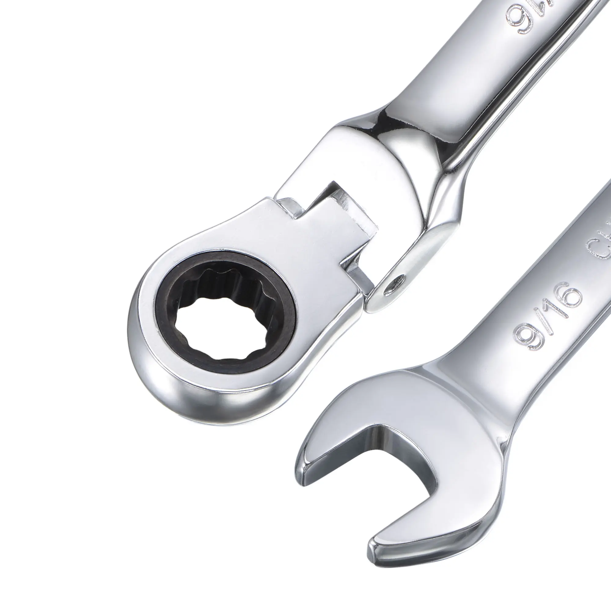 Uxcell 9/16 Inch Flex-Head Ratcheting Combination Wrench SAE 72 Teeth 12 Point Ratchet Box Ended Spanner Tools Cr-V - купить по