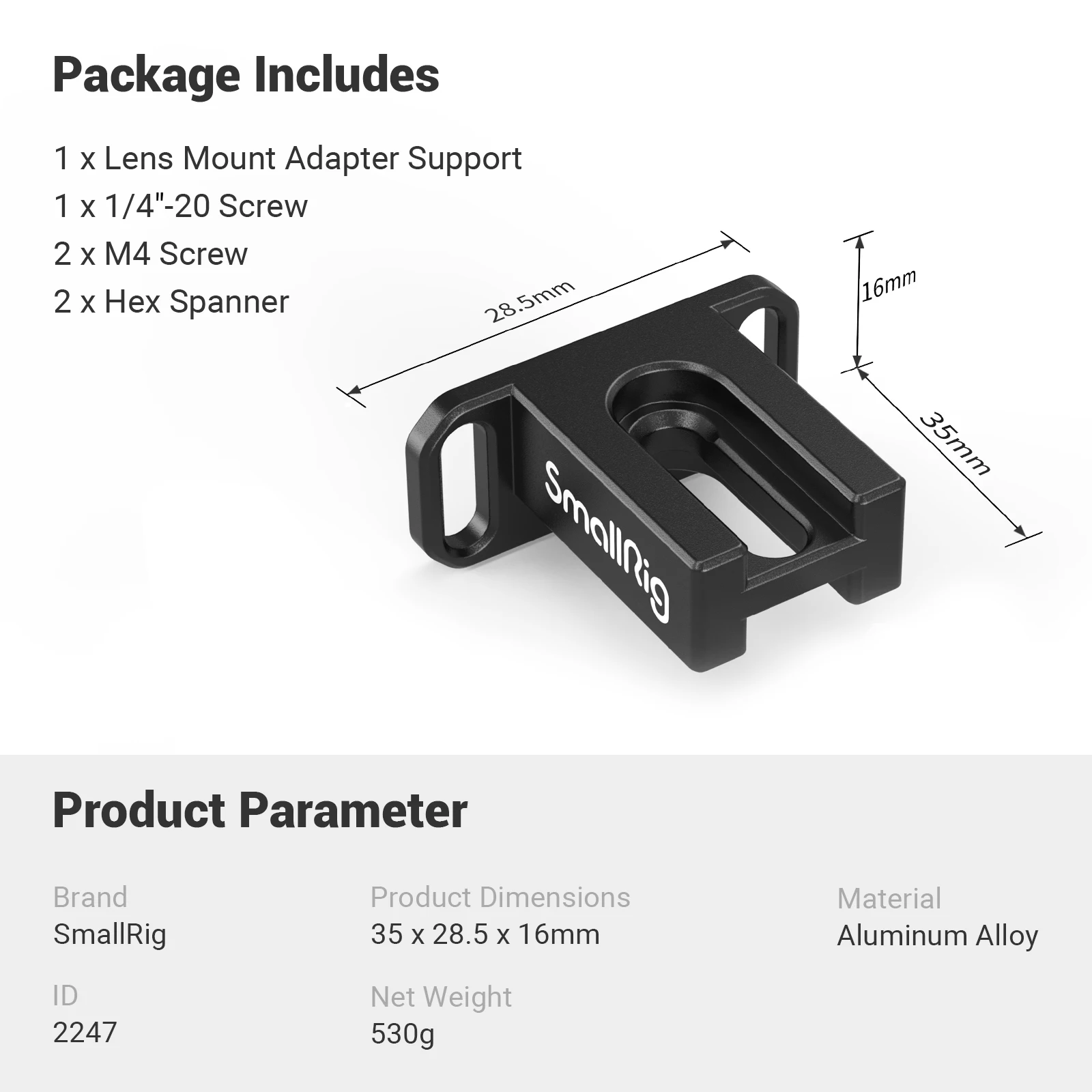 SmallRig адаптер объектива Поддержка крепления для Blackmagic дизайн карманная