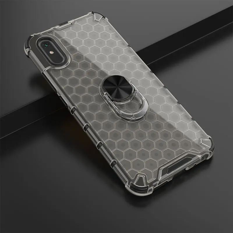 

Redmi 9A Case Shockproof Armor Phone Case For Xiaomi Redmi 9A 9 A Ultra Thin Transparent Silicon Hard PC Metal Ring Back Cover