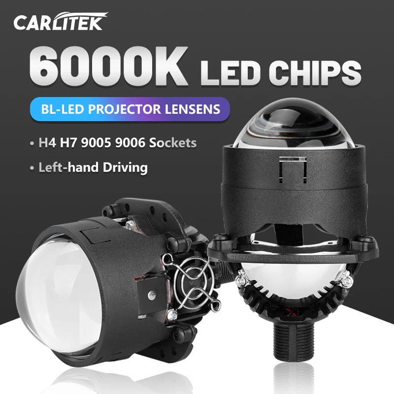 Фары светодиодные Bi светодиодный 2 5 дюймов головные фонари H4 H7 6000K угол обзора 9005