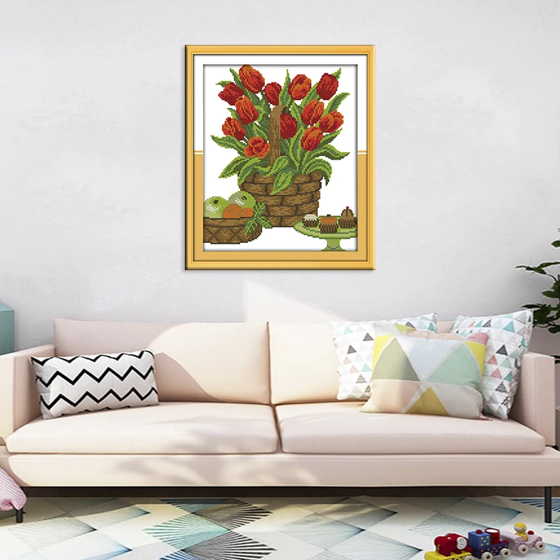 Фруктовые закуски Joy Sunday на столе считаются вышивкой крестиком 11 и 14CTCross вышивка