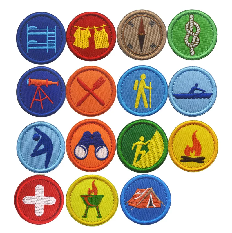 Бойскауты Вышивка Аппликации Значки Эмблемы в стиле милитари 4 см аксессуар крюк