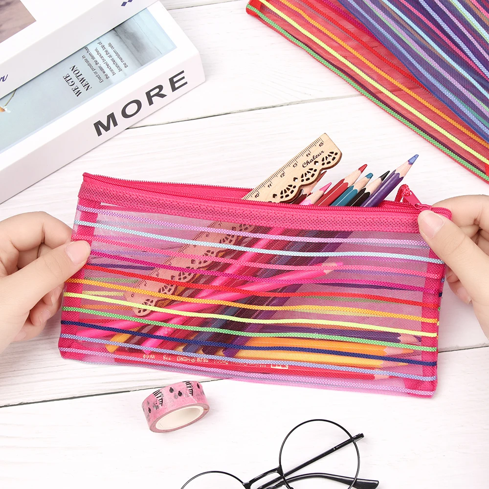 1 шт. простая Радужная цветная Сетчатая Сумка для документов разноцветная