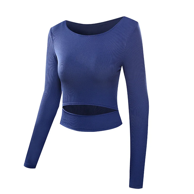 

2021 new slim fitness long sleeve top spring and autumn Yoga T-shirt