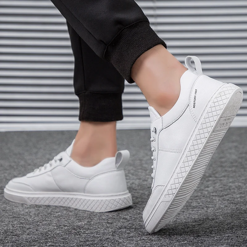 Brand Fashion Casual Leather Shoes Men Sneakers White Male 2019 Korean Version | Обувь