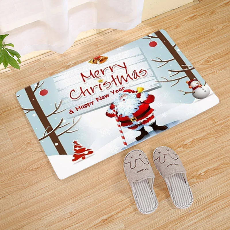 Рождественские ковры домашний декор прикроватный кухонный коврик нескользящий