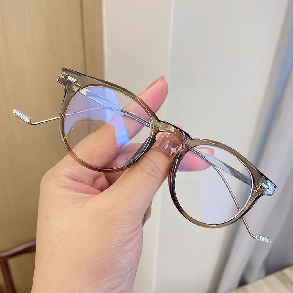 

Metal Round Frame Eyeglasses With Anti Blue Light Protection Computer Glasses for Women Personality Rice Nail Protection Eyewear