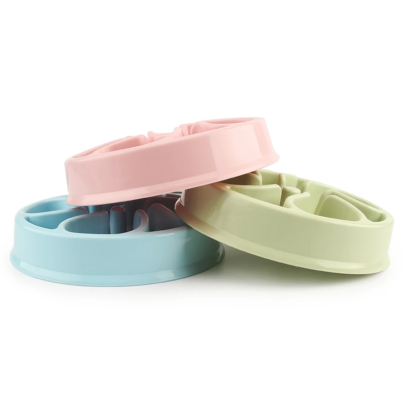 Забавная миска для домашних животных медленно питается миски собак кошка еда