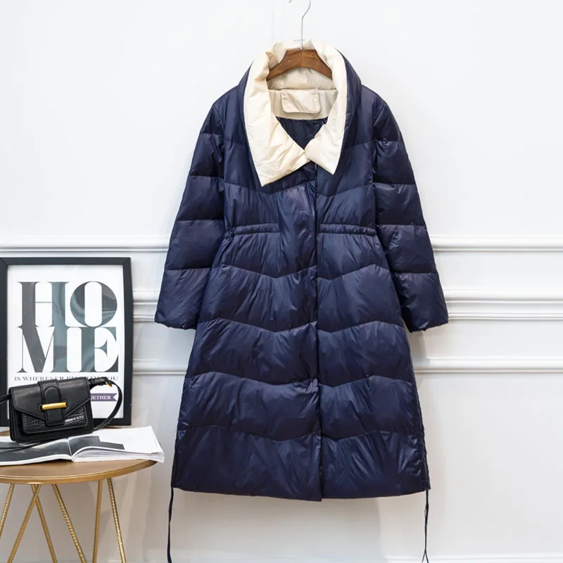 Зимняя куртка женская 2019 Новая Женская пуховая ультра-легкая тонкая белая теплая