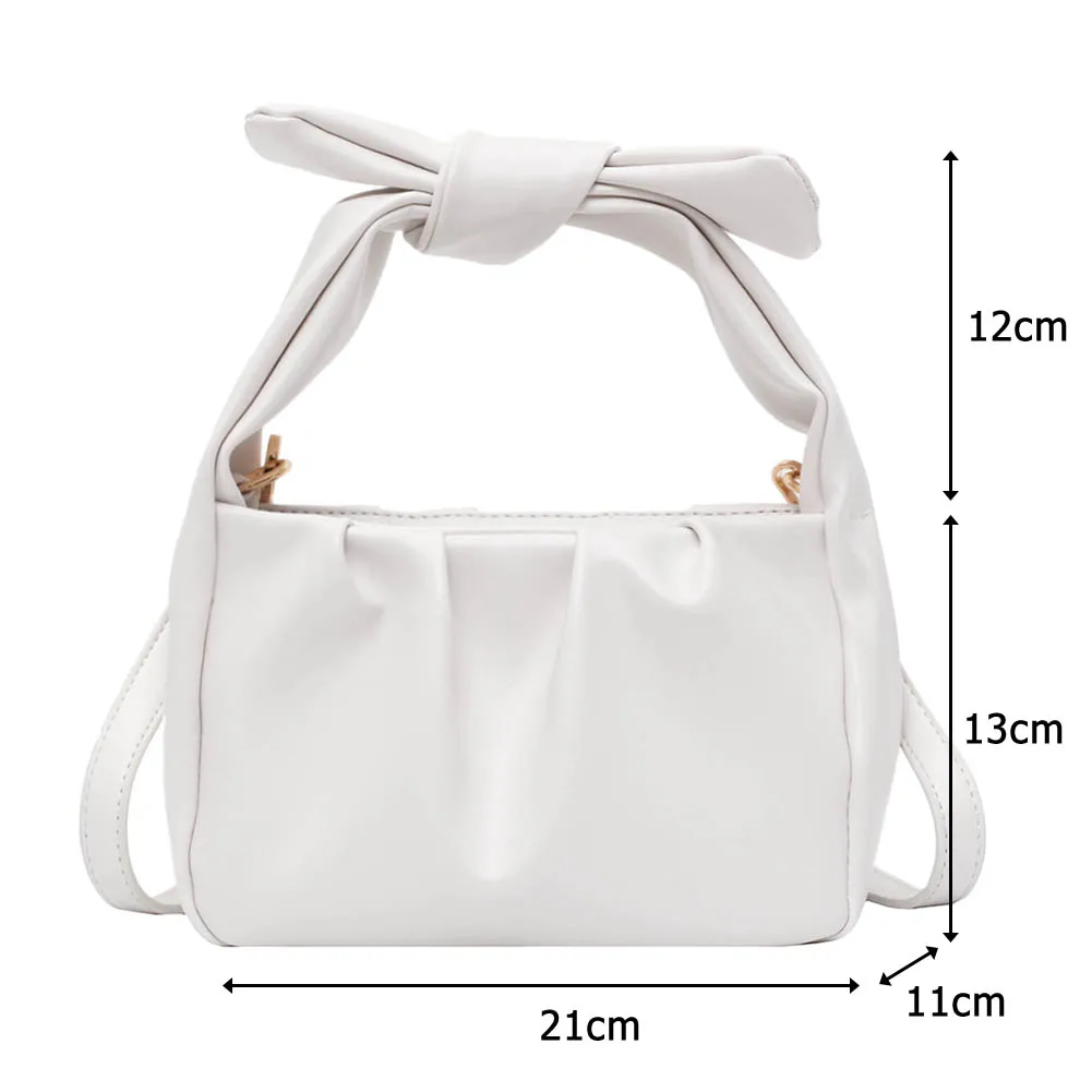 

Vintage Women Tote Bag Soft PU Leather Solid Color Shoulder Crossbody Handbags Female Elegant Cloud Clutch