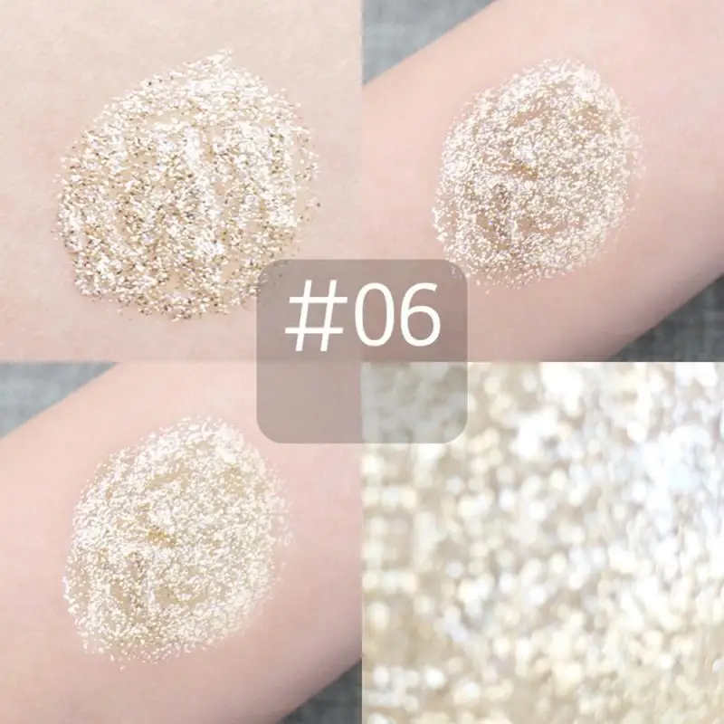 5 цветов Тени для век Серебристые белые блестящие тени Сияющие жемчужные жидкие